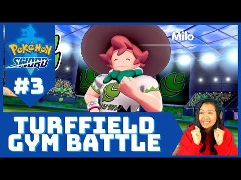 Turffield Gym Leader Battle with Milo | Pokemon Sword and Shield | Gameplay #3 |