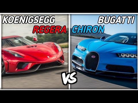 Bugatti Chiron VS Koenigsegg Regera | Acceleration top speed sounds comparison