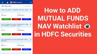 Mutual Fund NAV Watchlist में add करना सीखे in hdfc securities