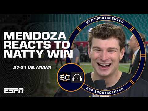 Fernando Mendoza reacts to Indiana's win over Miami in the National Championship 🏆 | SC with SVP