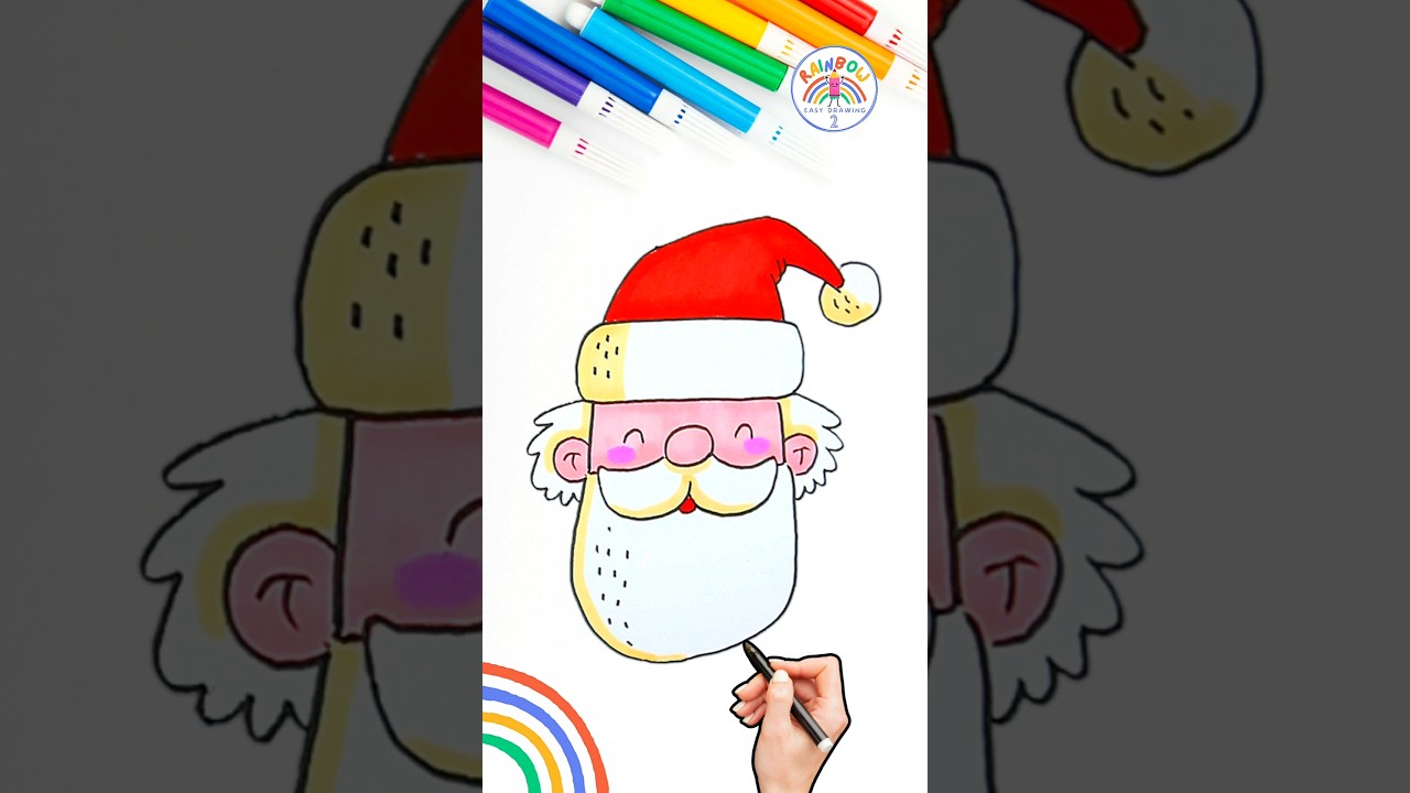 How to Draw Santa Claus Tutorial | Santa Claus Drawing so Easy 🌈🎅 #shorts #santaclaus #christmas