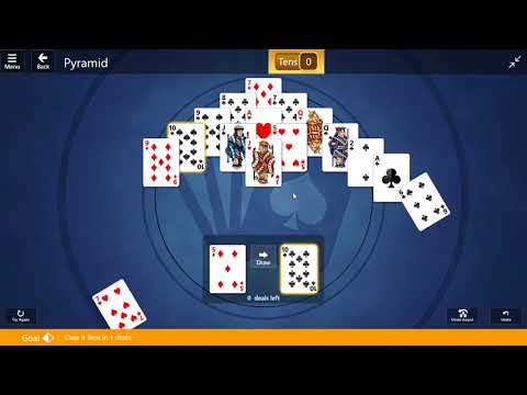 Microsoft Solitaire Collection - Pyramid | January 13th 2018: Clear 4 Tens in 1 deal
