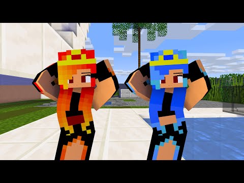 MONSTER SCHOOL : CHICKEN WING MEME FIRE AND ICE PRINCESS - MINECRAFT ANIMATION