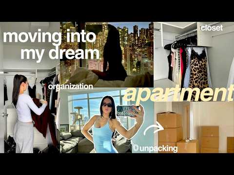 moving into my DREAM APARTMENT🔑 | bathroom organization + unpacking my closet