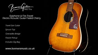 Video thumbnail for Epiphone Lil Tex Travel Electro Acoustic Guitar Faded Cherry by Bonners Guitar Store