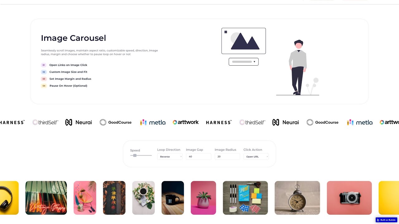 Infinite Image Slider / Carousel | Bubble.io | Plugins #bubbleio #plugins #webapp #nocode