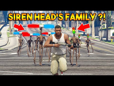 GTA 5 POLICE SIREN HEAD & TRAFFIC LIGHT HEAD ATTACKS FRANKLIN !