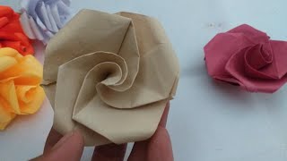 Easy flower making Without glue and scissor ( with craft paper).