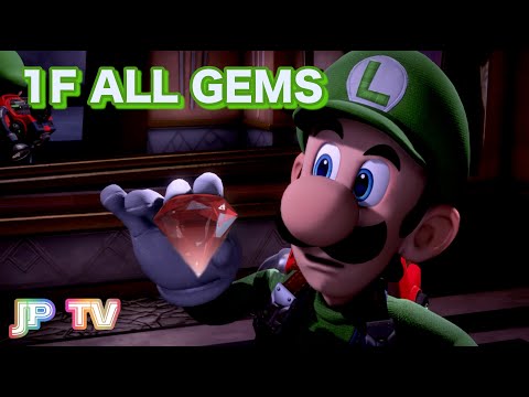 Luigi's Mansion 3 - 1F(Floor 1) All Gems Location (Grand Lobby)