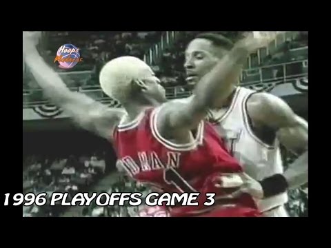 Alonzo Mourning vs Dennis Rodman Crazy Matchup in 1996 Playoffs Game 3!
