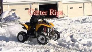 preview picture of video 'Carter Rips on his Polaris 250 after 18 of SNOW!'