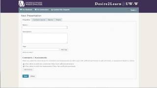 Desire2Learn v10.3: ePortfolio Presentations