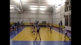 preview picture of video 'Sarah Thompson Club Excess 17 Blue Volleyball Game Video 2-3-2013'