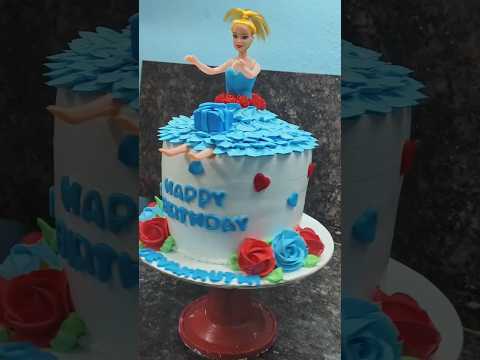 The selected image region shows a Barbies doll cake for "Devakruth." Key details include#shortsviral