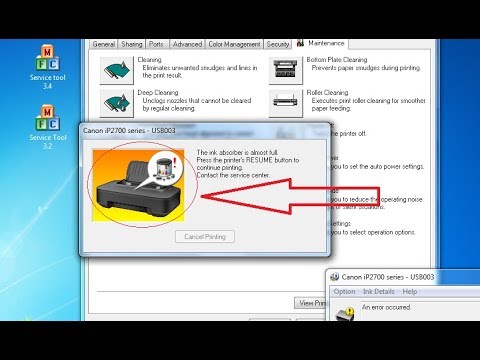 Reset Printer CANON IP2770 ( The ink absorber is almost full ) Quick Reset Video