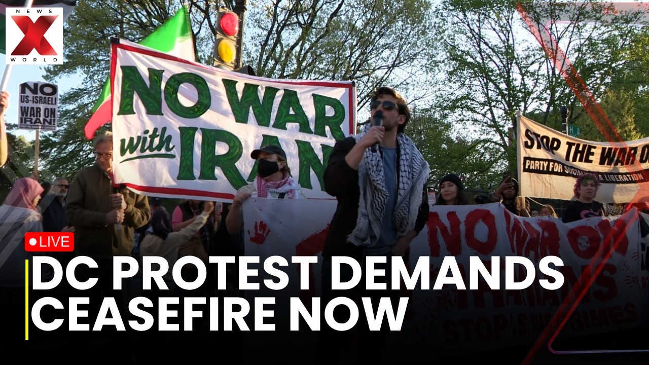 US Iran War Protest Live: DC protesters demand real ceasefire outside White House| NewsX World
