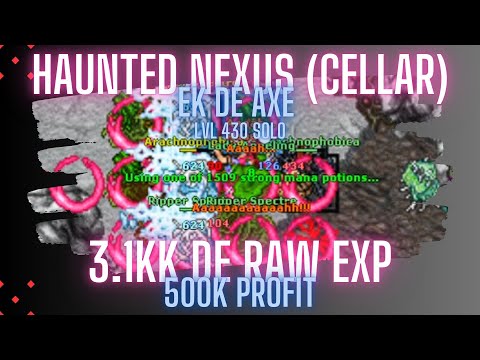 TIBIA - HAUNTED HOUSE ( RIPPER SPECTRE ) - HUNT EK AXE SOLO