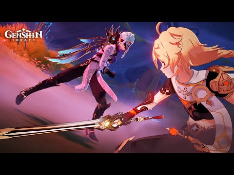 Aether Backstabs Dottore & Gets Saved By Wanderer Cutscene | Luna IV Archon Quest | Genshin Impact
