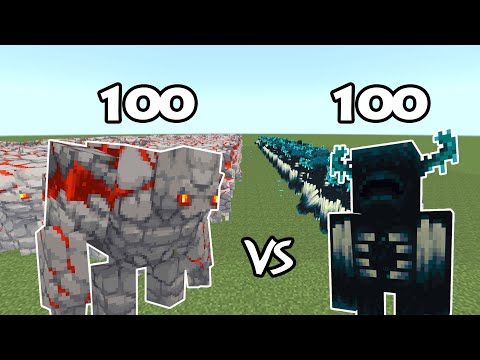 Mc Boss - 100 Redstone Golem Vs 100 Warden |Minecraft|