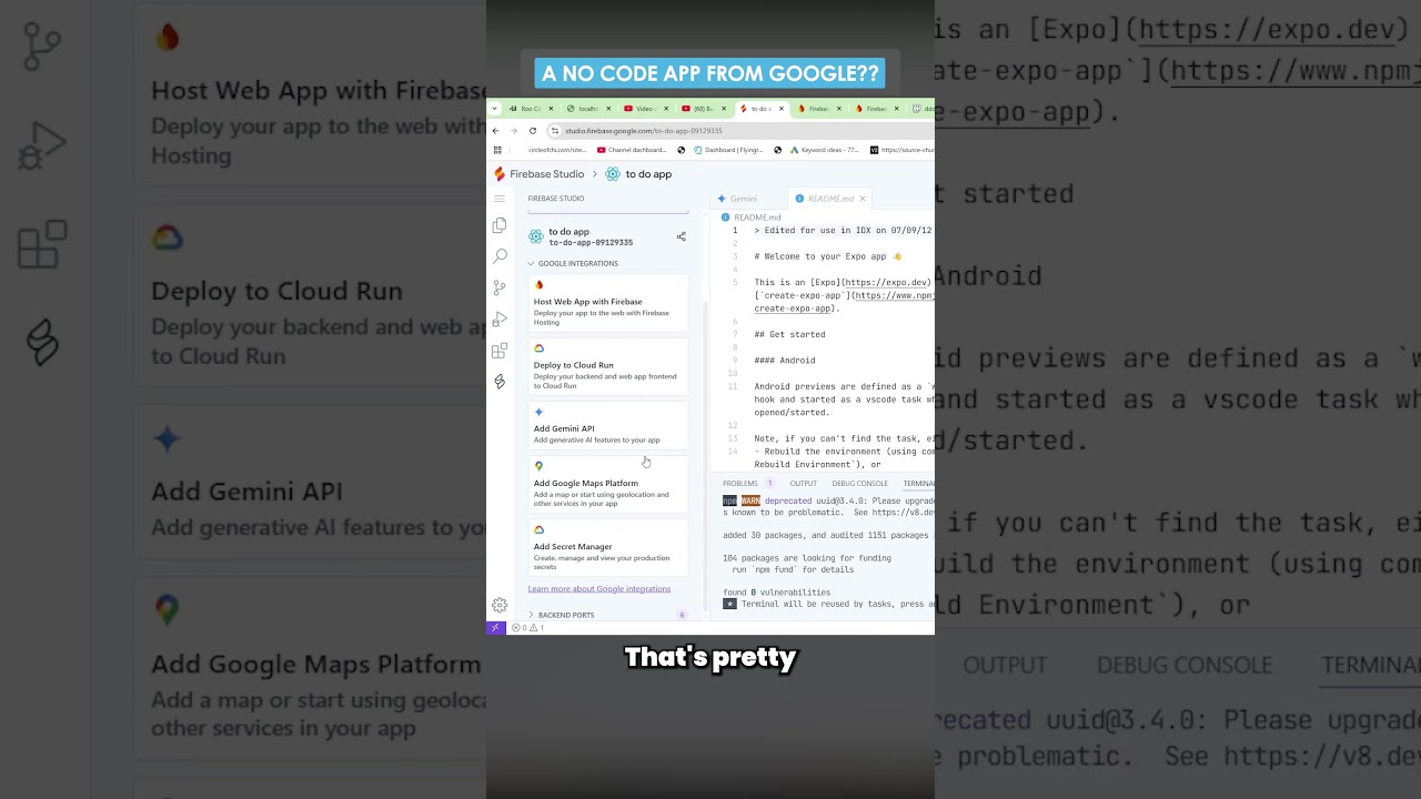 Google Just Dropped a No Code App Builder!! #google #firebasestudio #googlegemini