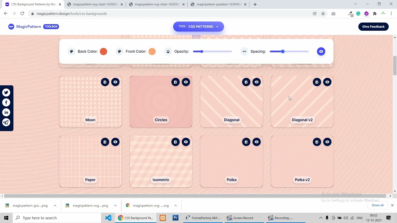 MagicPattern Tools SVG background | Pattern | Charts | Gradient | Blobs Generator Websites Projects