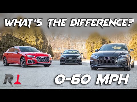 Thumbnail for 2021 Audi A5 vs S5 vs RS5: 0-60 Test! (A5 40 & 45) by Audi