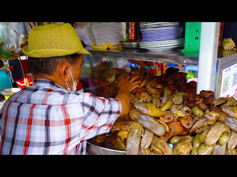 Popular for 42 Years! Famous Braised Pork & Organs In Orussey Market | Cambodian Street Food