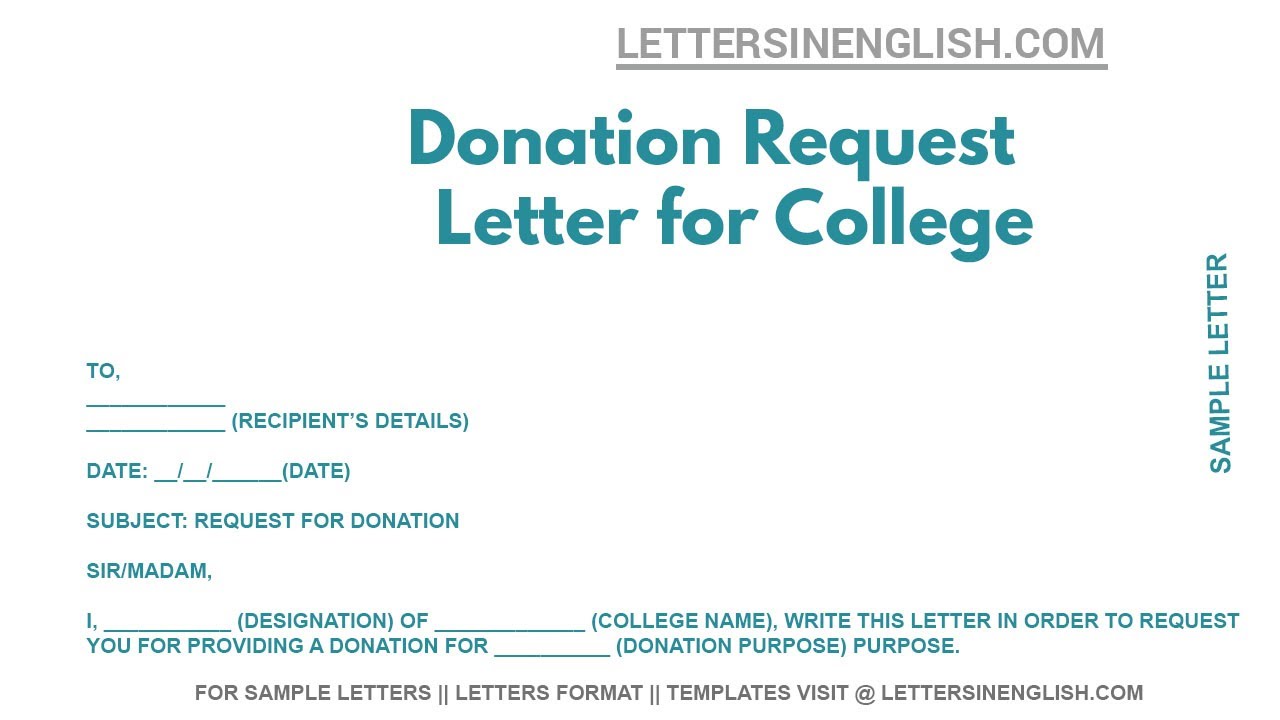 Donation Request Letter For College - Sample Letter Requesting Donation for College