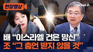 “이스라엘 건은 망신” VS “그렇게 생각지 않아” 외통위서 조현 장관-배현진 의원 설전 [현장영상] / 채널A