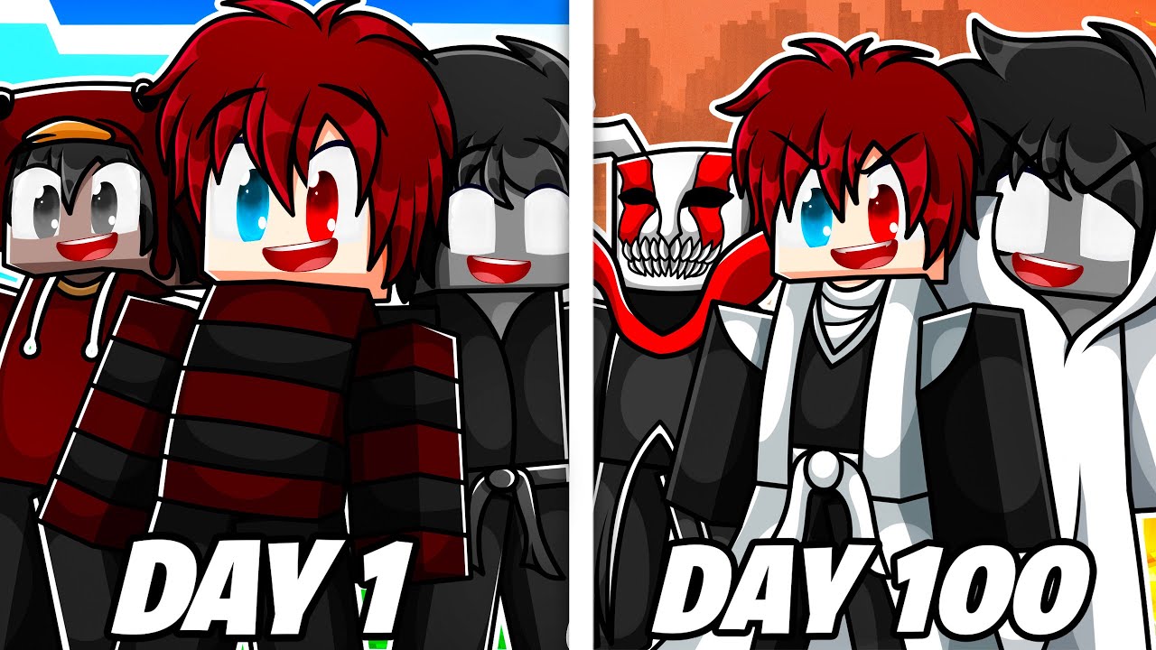 We Survived 100 Days In Trio BLEACH AWAKEN Minecraft (3 Friends)