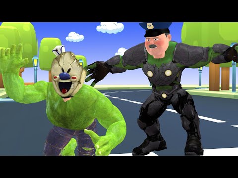 Strong Police Help Boy Nick Revenge Giant Ice Scream 4 - Scary Teacher 3D Funny Story Animation
