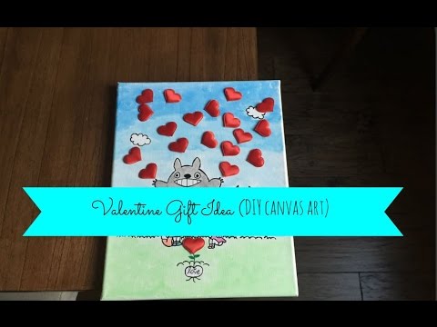 DIY Valentine Gift Idea (Totoro Art Canvas) Video