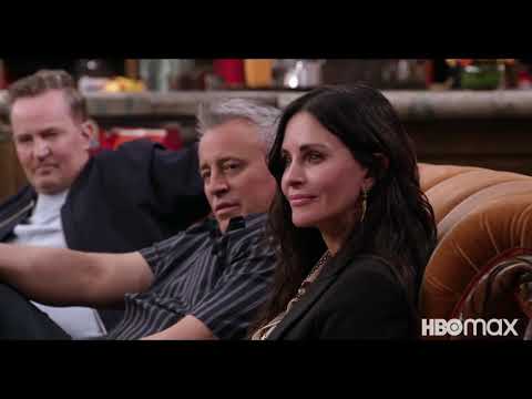 Friends cast silhouettes in an official trailer frame, evoking the show's theme and soundtrack associations