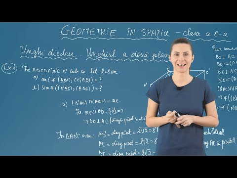 Determinarea unghiului dintre două plane. Aplicații în cub - Clasa a VIII-a