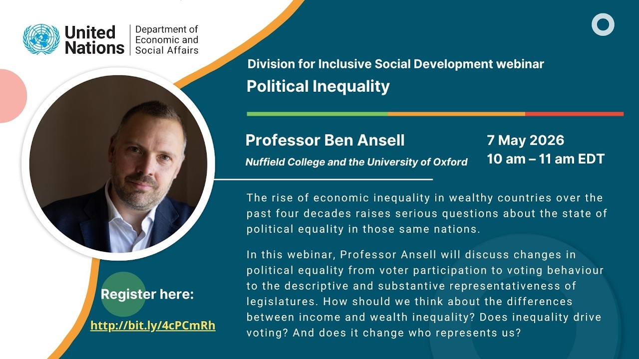 UN DESA DISD Webinar with Ben Ansell on Political Inequality
