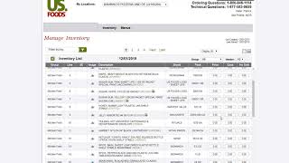 US FOODS WEEKLY UPDATE | Managing Your Inventory