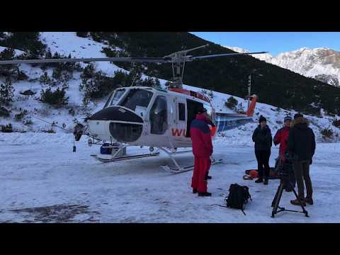 Flugaufnahmen beim Neubau der Lünerseebahn im Brandnertal