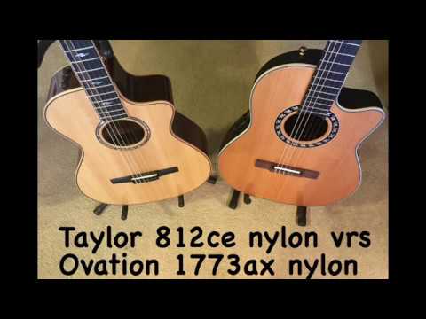 Ovation 1773ax nylon vs Taylor 812ce Nylon guitar $900.00 vs $3500.00 comparison