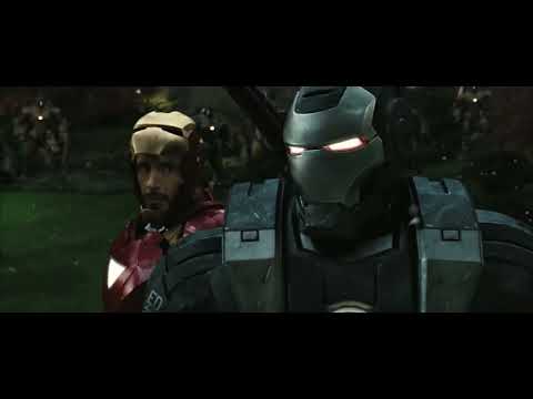 Iron Man 2 Tony Stark and War Machine vs. Hammer Drones Backwards
