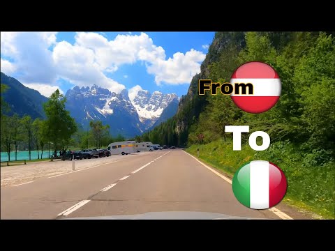 Driving from Austria to Italia starting from Sillian to Cortina - mountain road