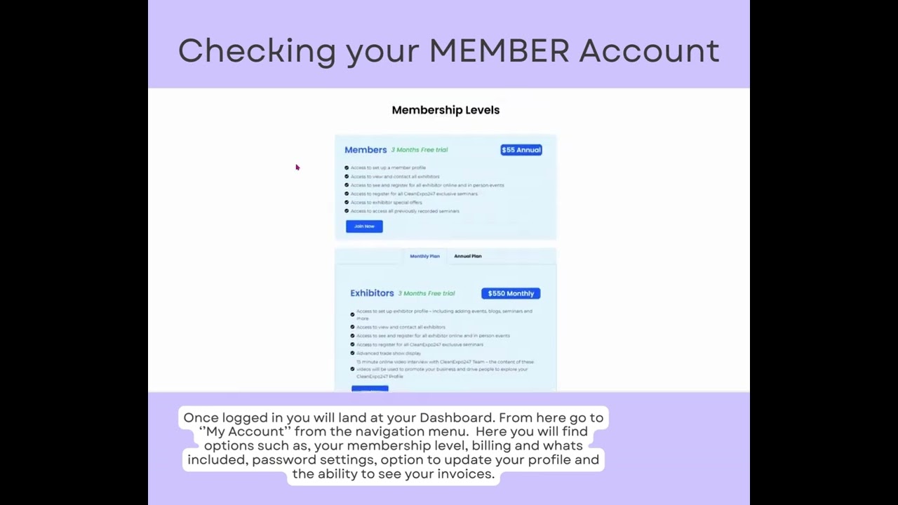 Member - Logging in and using your Account