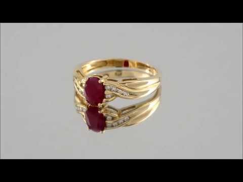 9ct Gold 10pt Diamond And Ruby Ring - D7419