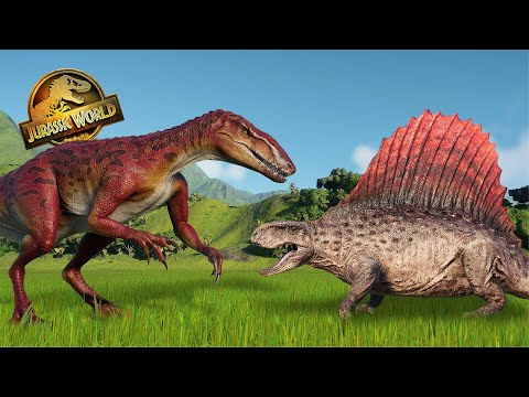 DINOSAUR SCORPIUS REX (E750) VS DIMETRODON VS AUSTRALOVENATOR | BATTLE | JURASSIC WORLD EVOLUTION 2