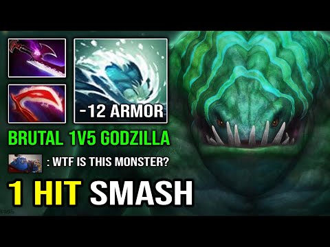 GODZILLA IS REAL 1 Shot Smash -12 Armor Reduct Desolator Tidehunter 1v5 Offlane AOE DPS Dota 2