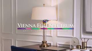 Watch A Video About the Vienna Full Spectrum Rolland Brass and Glass Column Table Lamp