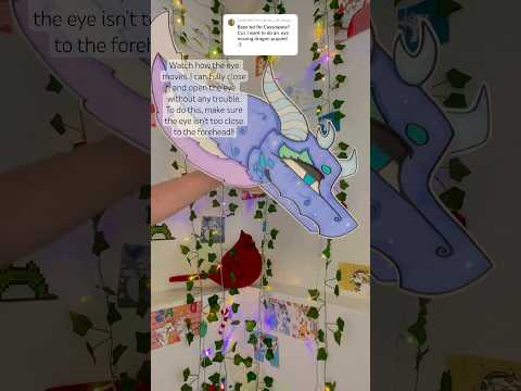 How to make a moving/blinking eye puppet! ✨ #puppet #howto #paper #dragon #paperdragonpuppet