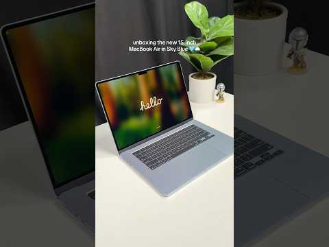 MacBook Air 15" M4 Sky Blue Unboxing! #unboxing #macbookairm4