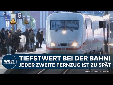 DEUTSCHE BAHN: Jeder zweite DB-Fernzug ist zu spät - Schlechtester Wert seit acht Jahren