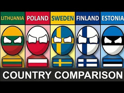 Lithuania vs Poland vs Sweden vs Finland vs Estonia- Country Comparison