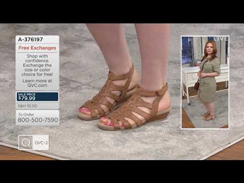 Earth Leather Wedge Sandals - Pisa Chatham on QVC